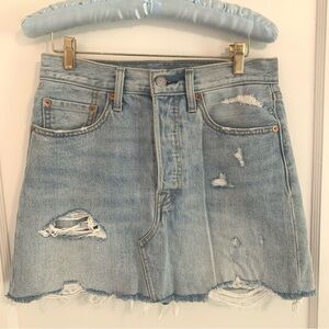 Levi's Distressed Denim Mini Skirt